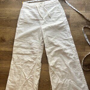 Women’s Hudson Los Angeles Drawstring  white Wide Leg high waist Trousers 25